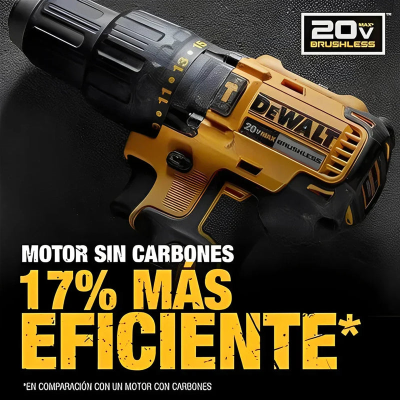 KIT DEWALT ORIGINAL: Taladro de Alto Impacto Inalámbrico + 26 ACCESORIOS [2 BATERIAS de 48V]