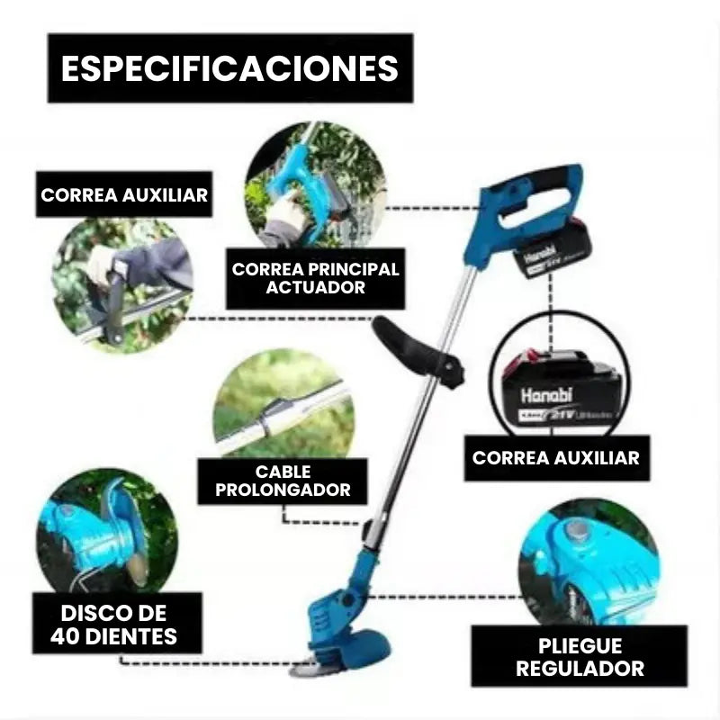 Cortadora de Cesped Inalámbrica TurboBlade™ [2 BATERÍAS RECARGABLES]