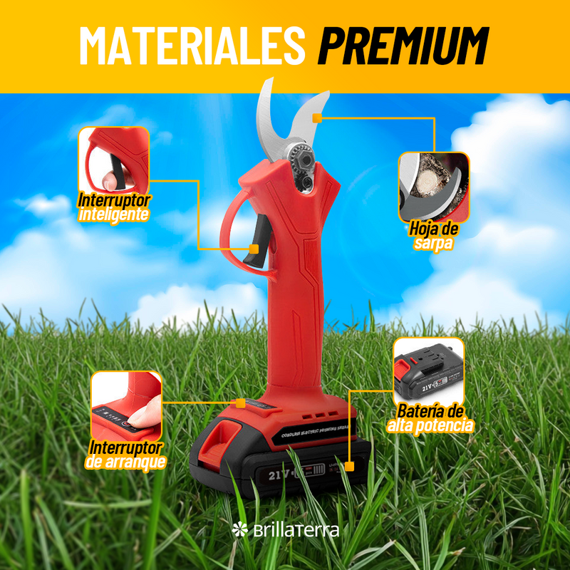PodaPower Pro – Tijeras de podar eléctricas con doble batería y alto rendimiento