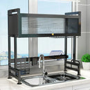 Escurridor de Loza en Acero Inox 3 Pisos - Con Gabinete y Tapa