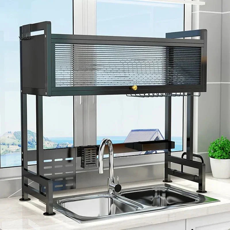 Escurridor de Loza en Acero Inox 3 Pisos - Con Gabinete y Tapa