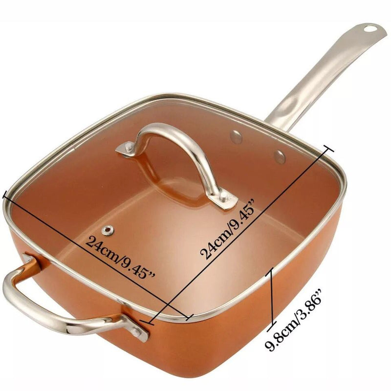 SARTÉN CUADRADA ANTIADHERENTE DE COBRE