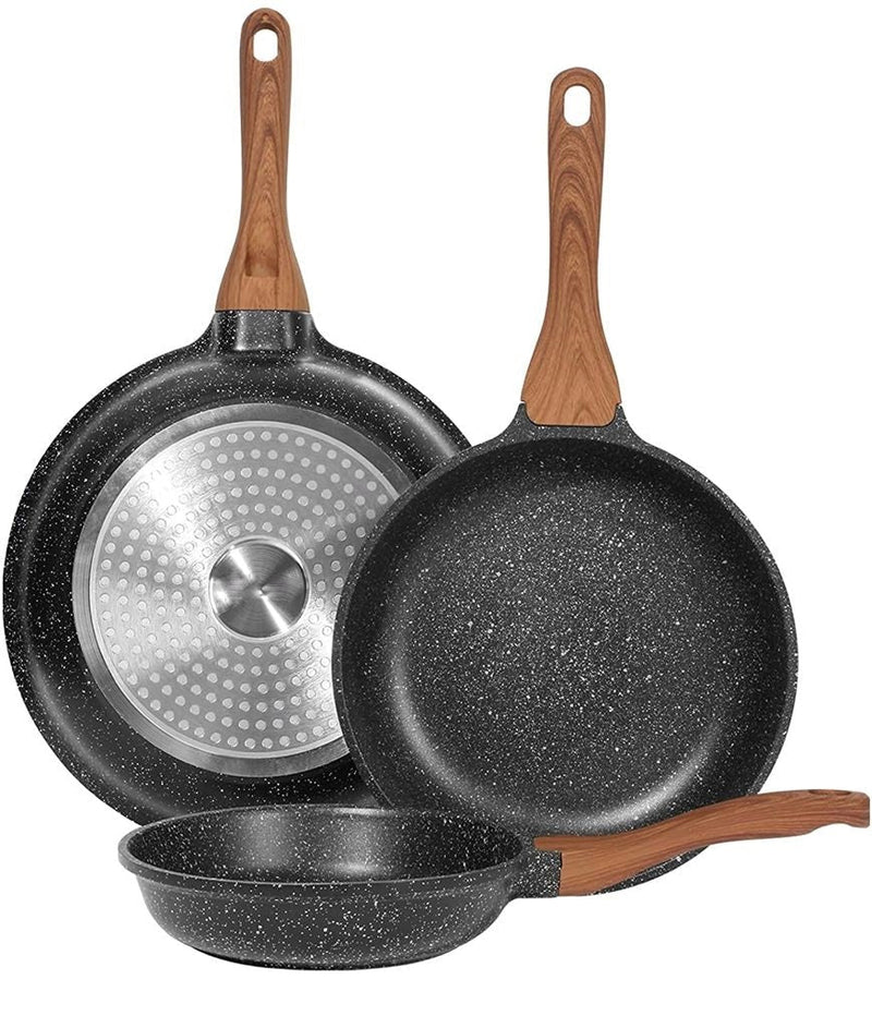 SET 3 SARTENES ANTIADHERENTES DE PIEDRA